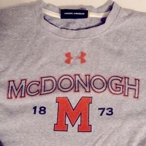 McDonough Under armor gray Long sleeve  crewneck sweatshirt. Size medium